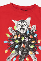 Red Mad Engine Cat In Lights Christmas Sweatshirt (2020s)