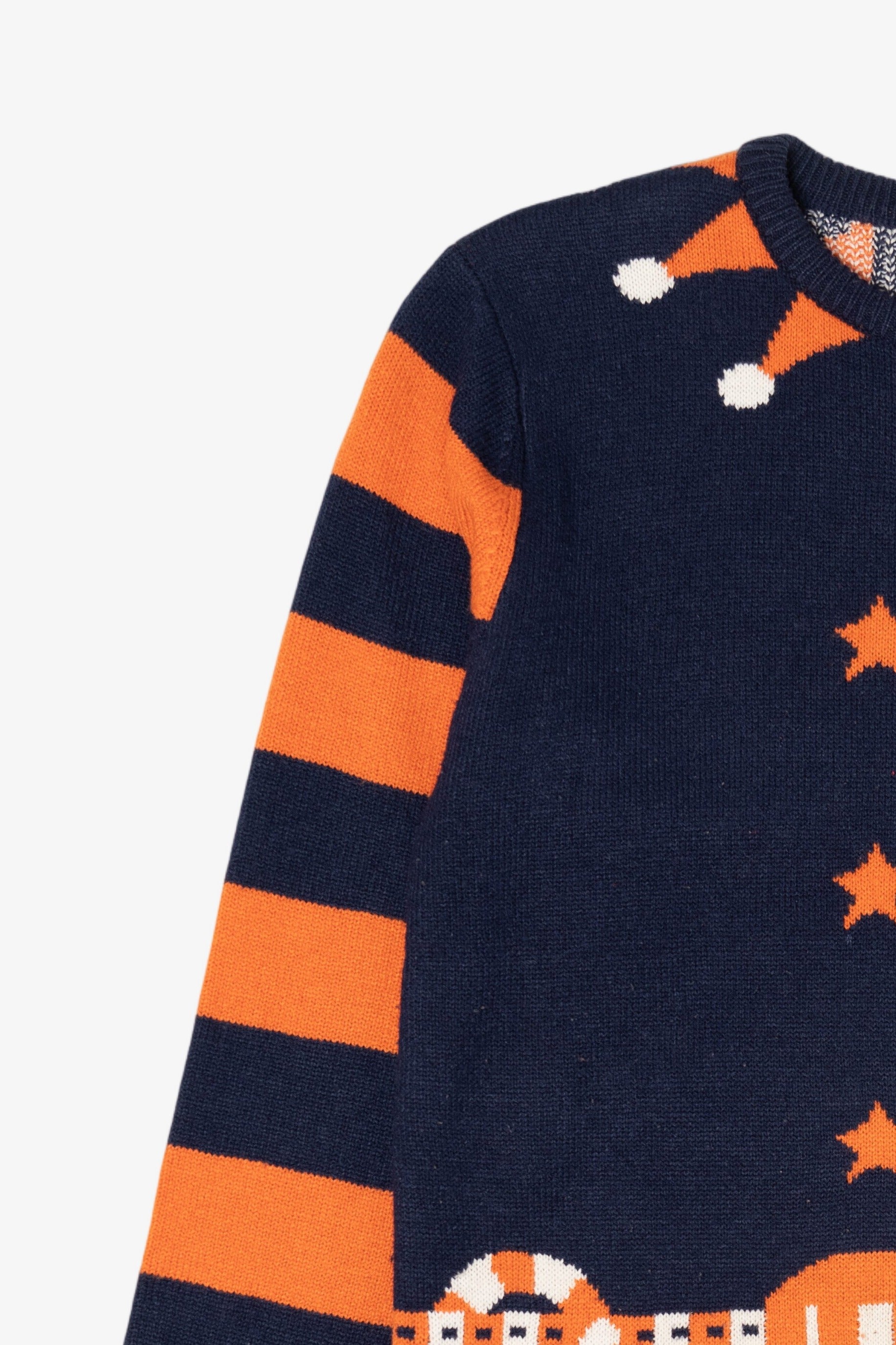 Navy Blue "Merry Christmas From The B&M Elves" Ugly Christmas Sweater (2010s)