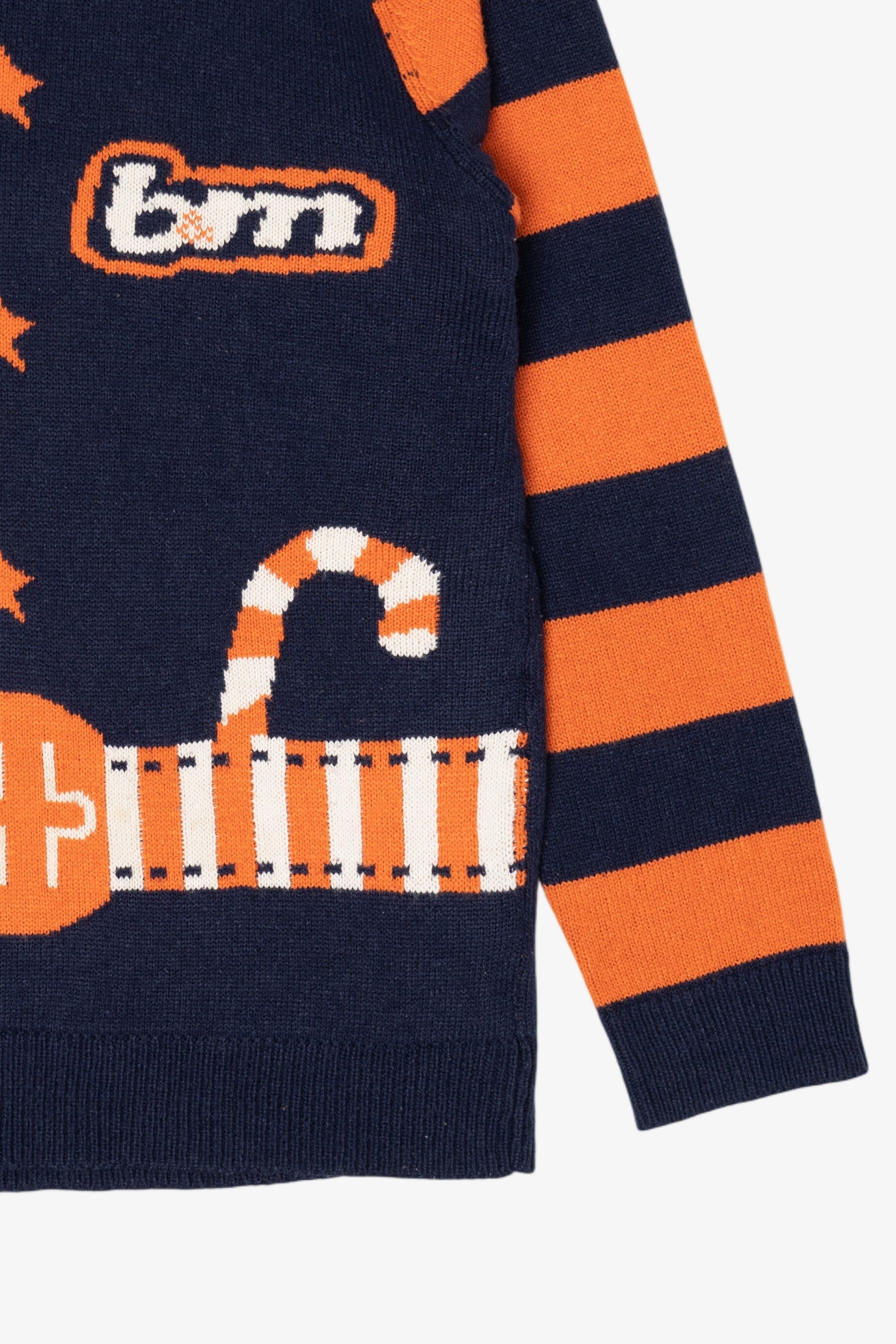 Navy Blue "Merry Christmas From The B&M Elves" Ugly Christmas Sweater (2010s)