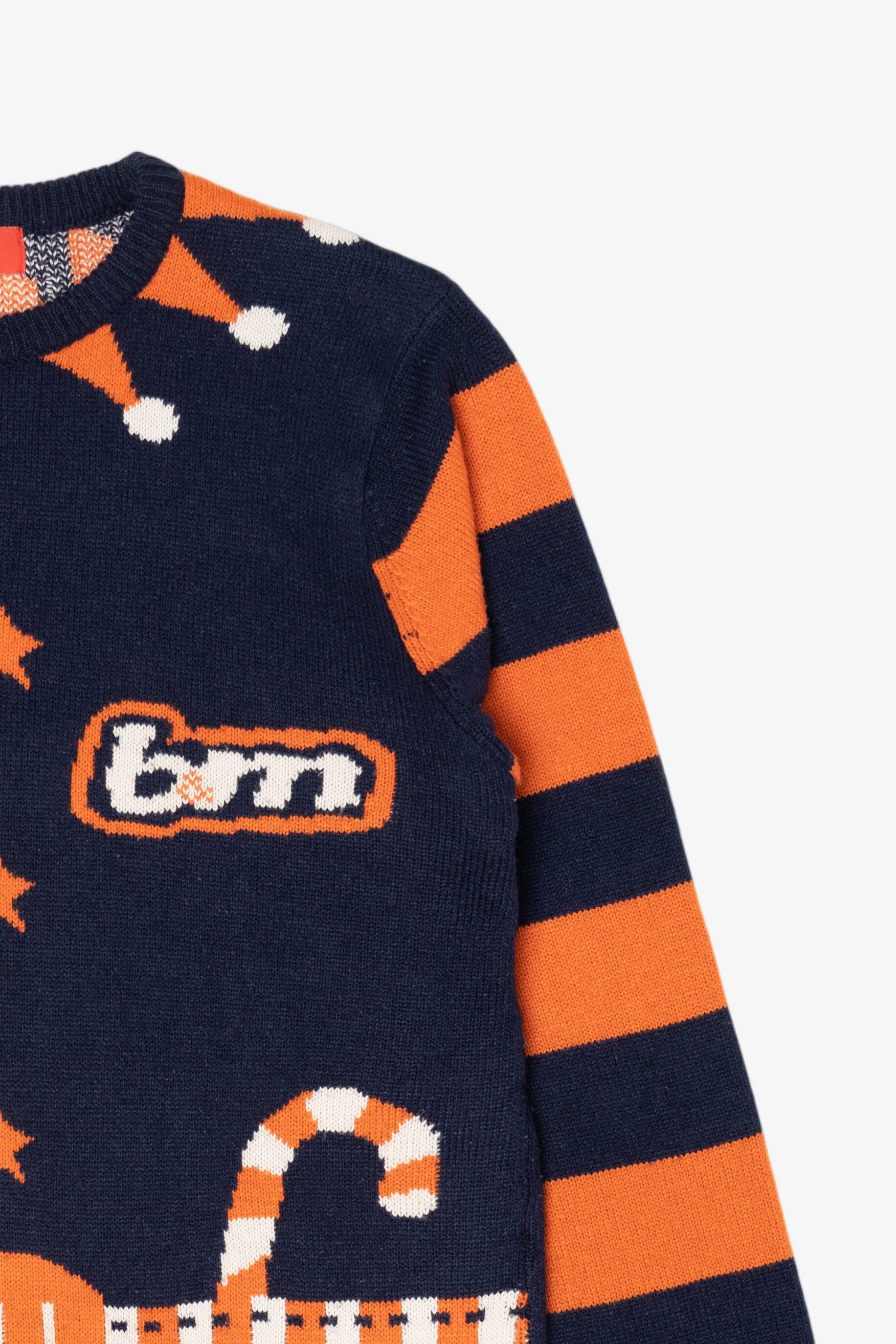 Navy Blue "Merry Christmas From The B&M Elves" Ugly Christmas Sweater (2010s)