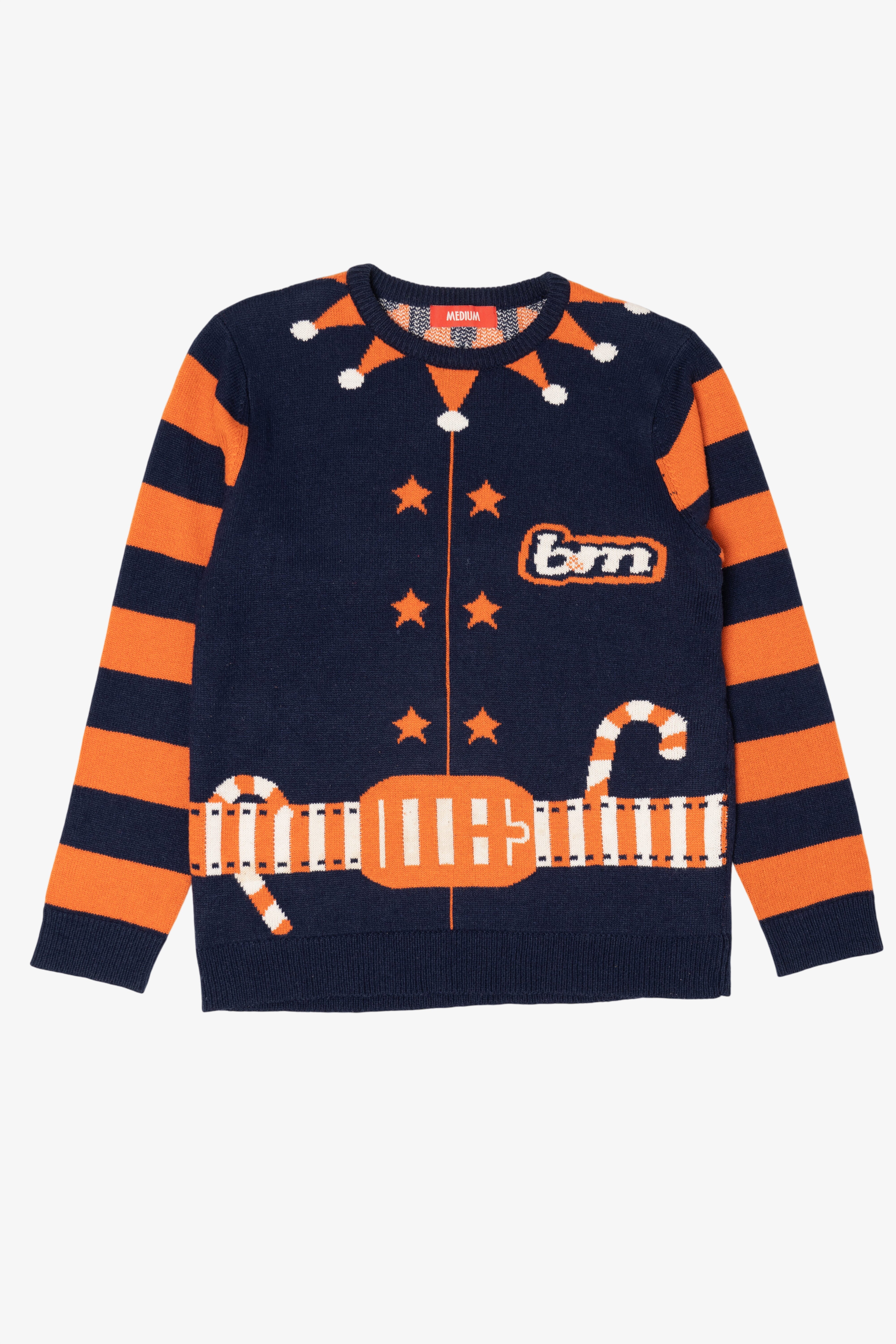 Navy Blue "Merry Christmas From The B&M Elves" Ugly Christmas Sweater (2010s)