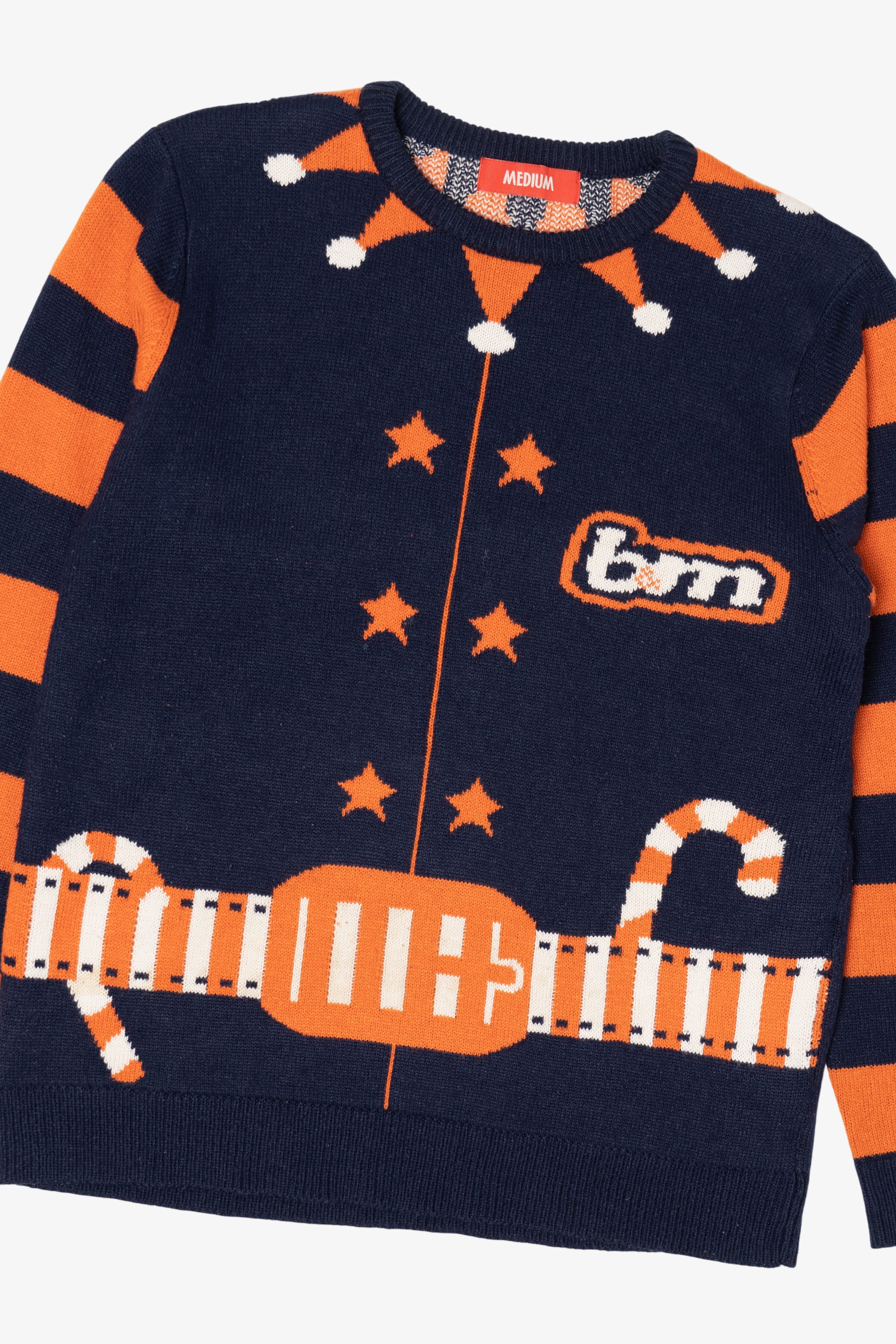 Navy Blue "Merry Christmas From The B&M Elves" Ugly Christmas Sweater (2010s)