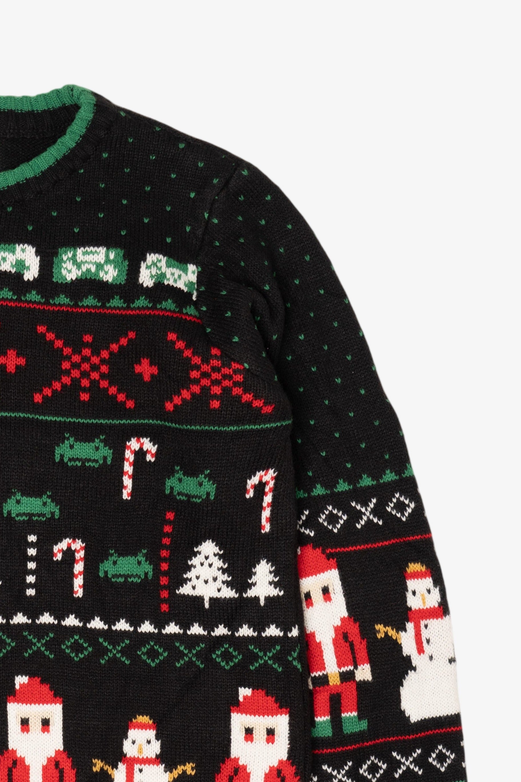 Black Pixel Art Ugly Christmas Sweatshirt (2010s)