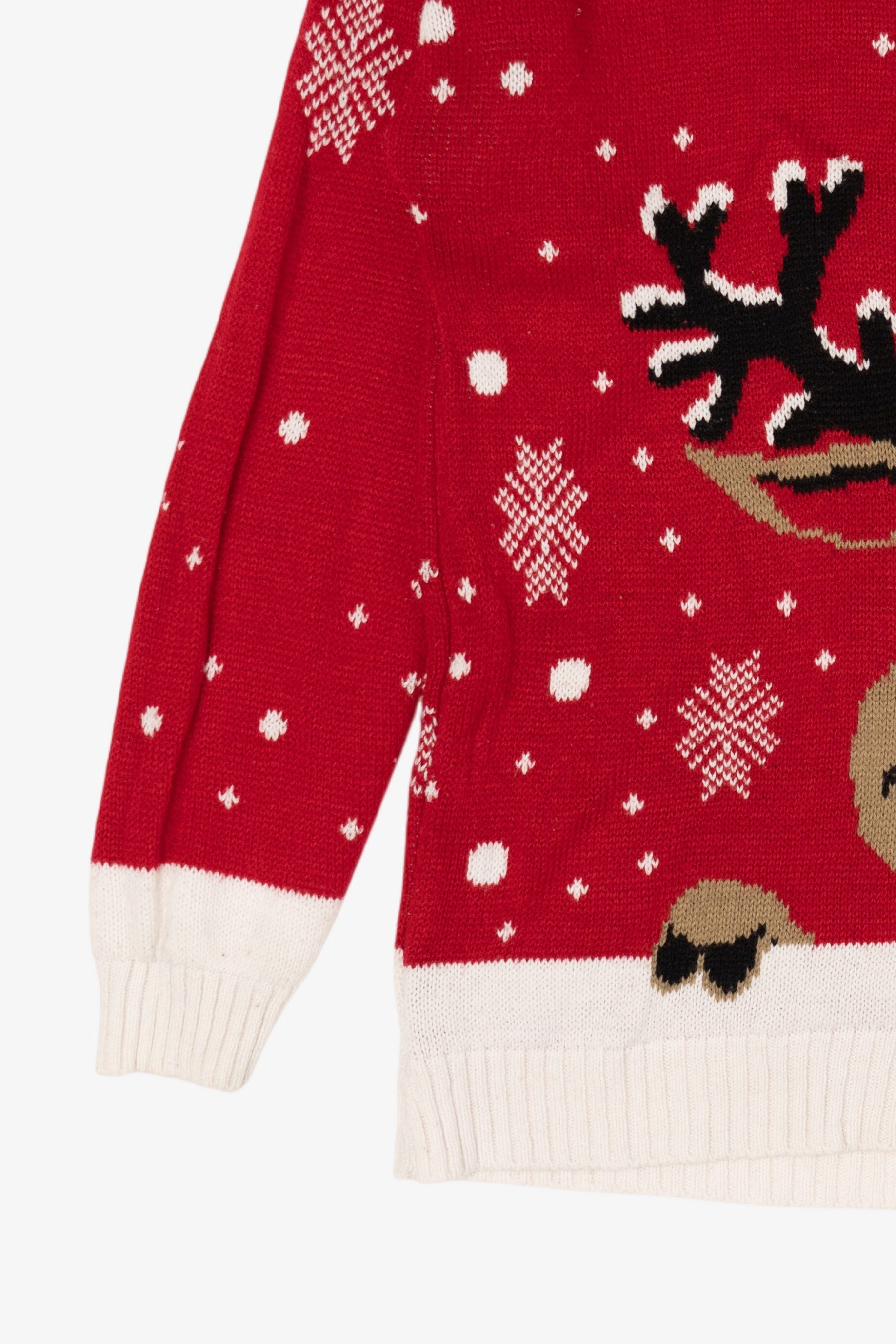 Red Sixth Avenue Reindeer Ugly Christmas Pullover (2010s)