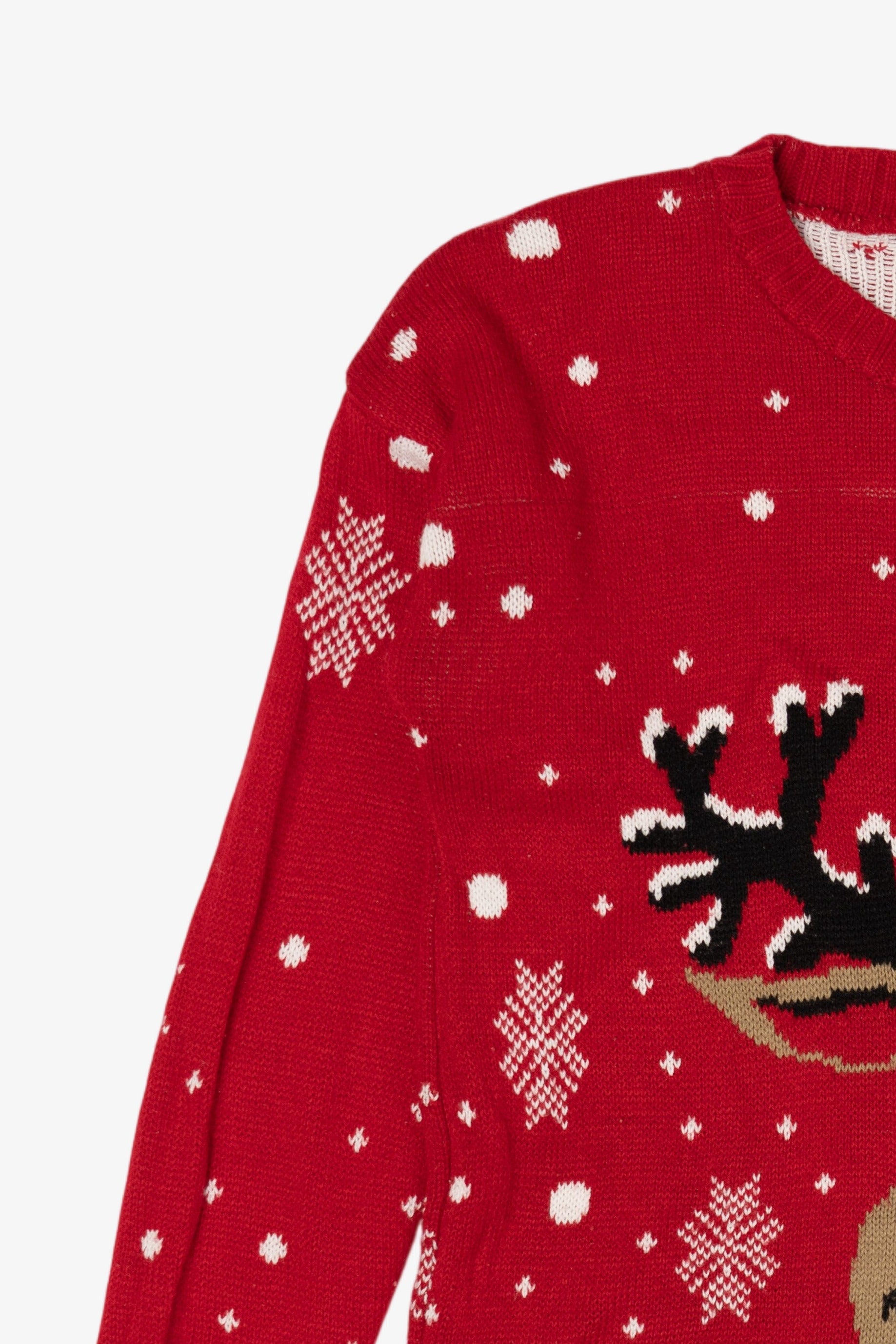 Red Sixth Avenue Reindeer Ugly Christmas Pullover (2010s)