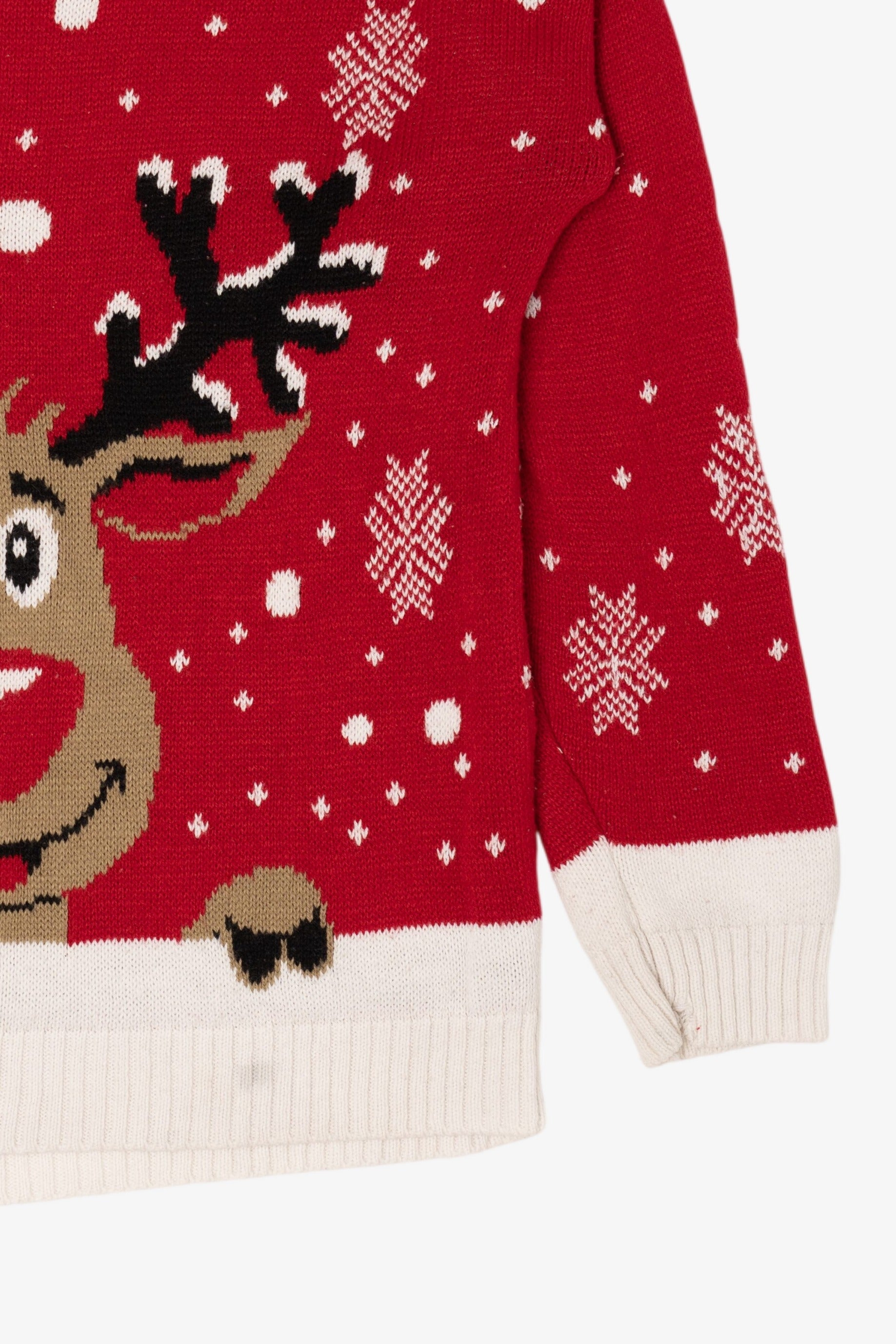 Red Sixth Avenue Reindeer Ugly Christmas Pullover (2010s)