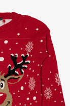 Red Sixth Avenue Reindeer Ugly Christmas Pullover (2010s)