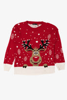 Red Sixth Avenue Reindeer Ugly Christmas Pullover (2010s)