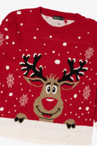 Red Sixth Avenue Reindeer Ugly Christmas Pullover (2010s)