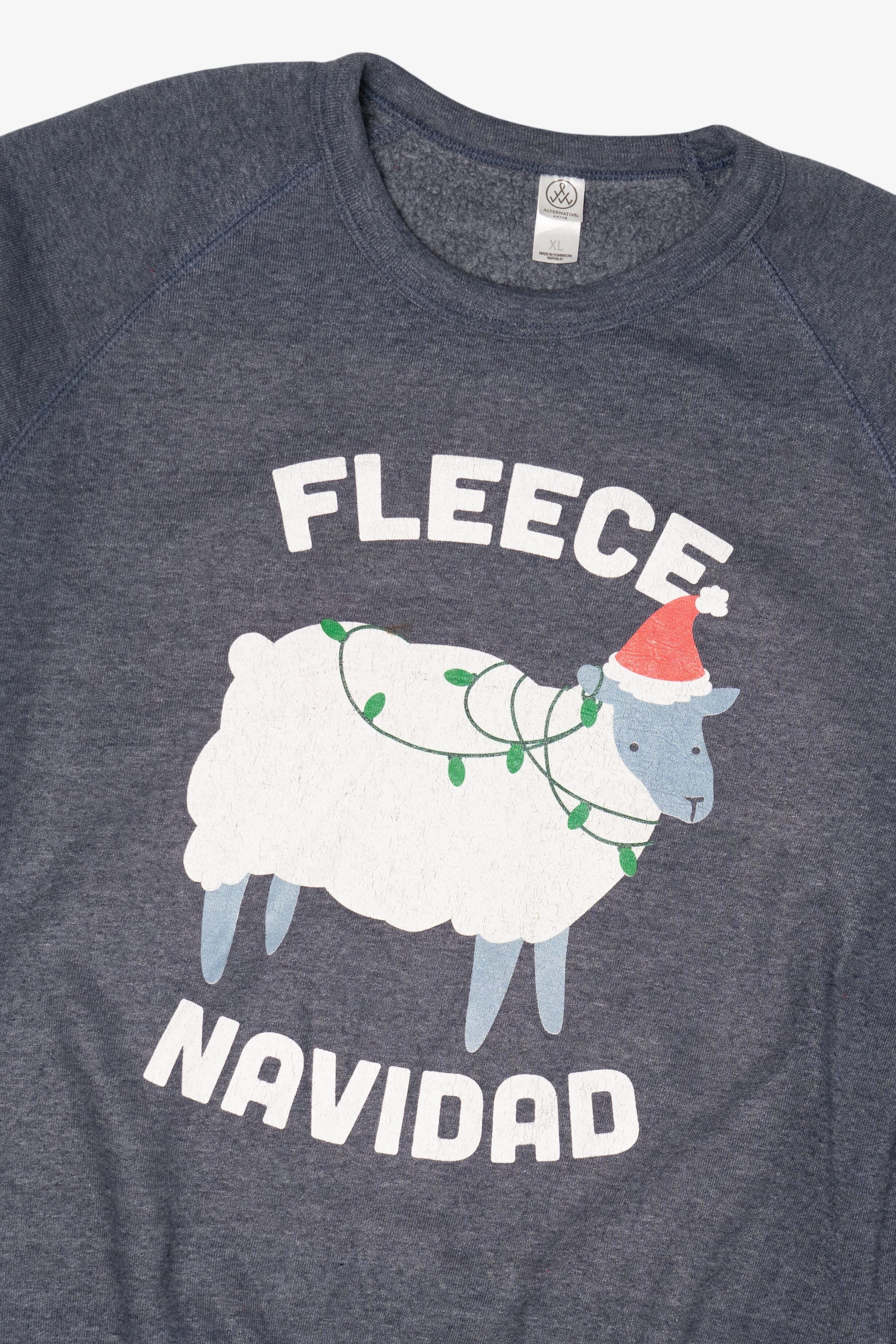 Gray "Fleece Navidad" Sheep Ugly Christmas Sweatshirt (2020s)