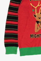 Red "Felt Festive Might Delete Later" Reindeer Ugly Christmas Pullover (2020s)