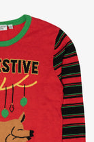 Red "Felt Festive Might Delete Later" Reindeer Ugly Christmas Pullover (2020s)