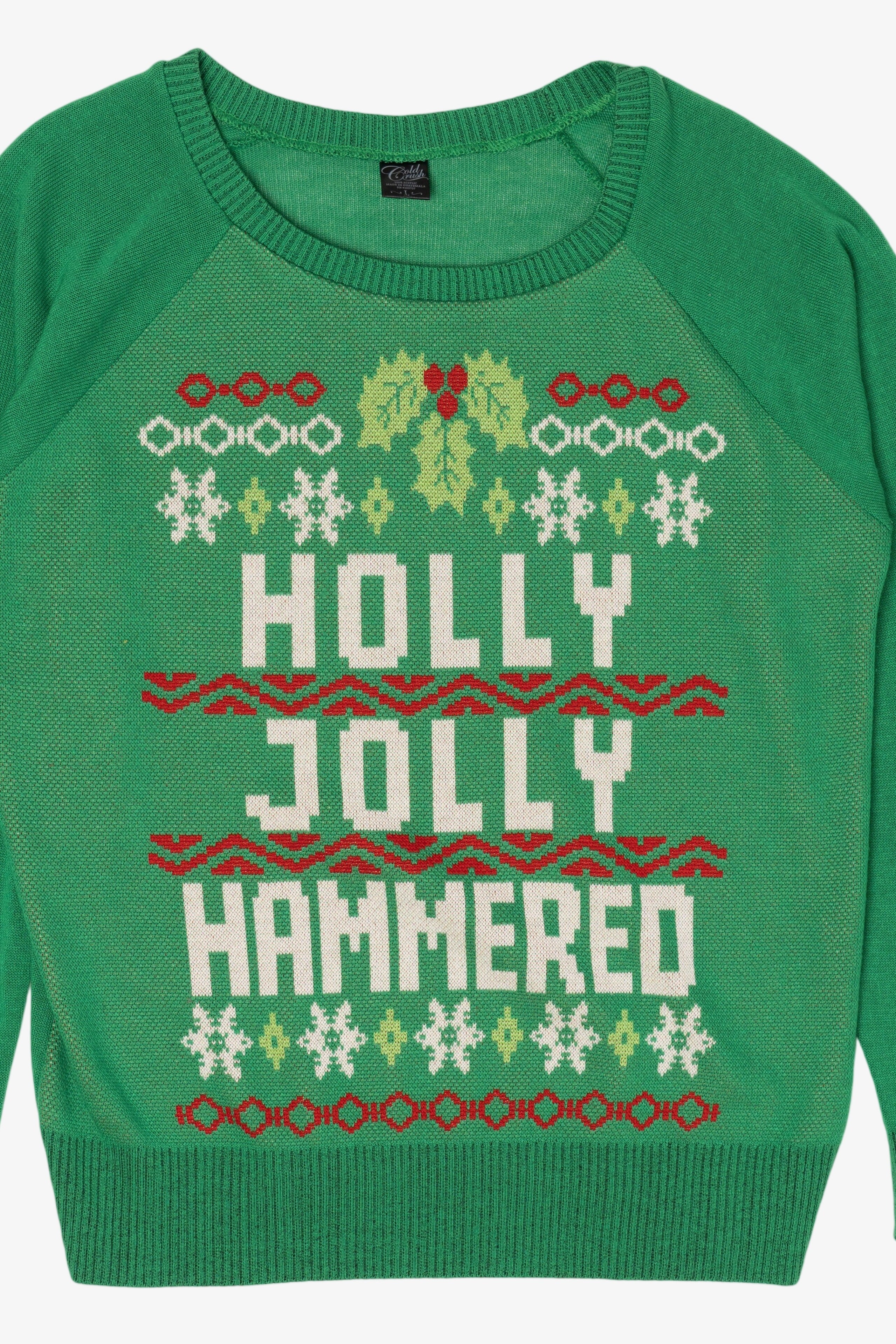 Green "Holy Jolly Hammered" Ugly Christmas Pullover (2010s)