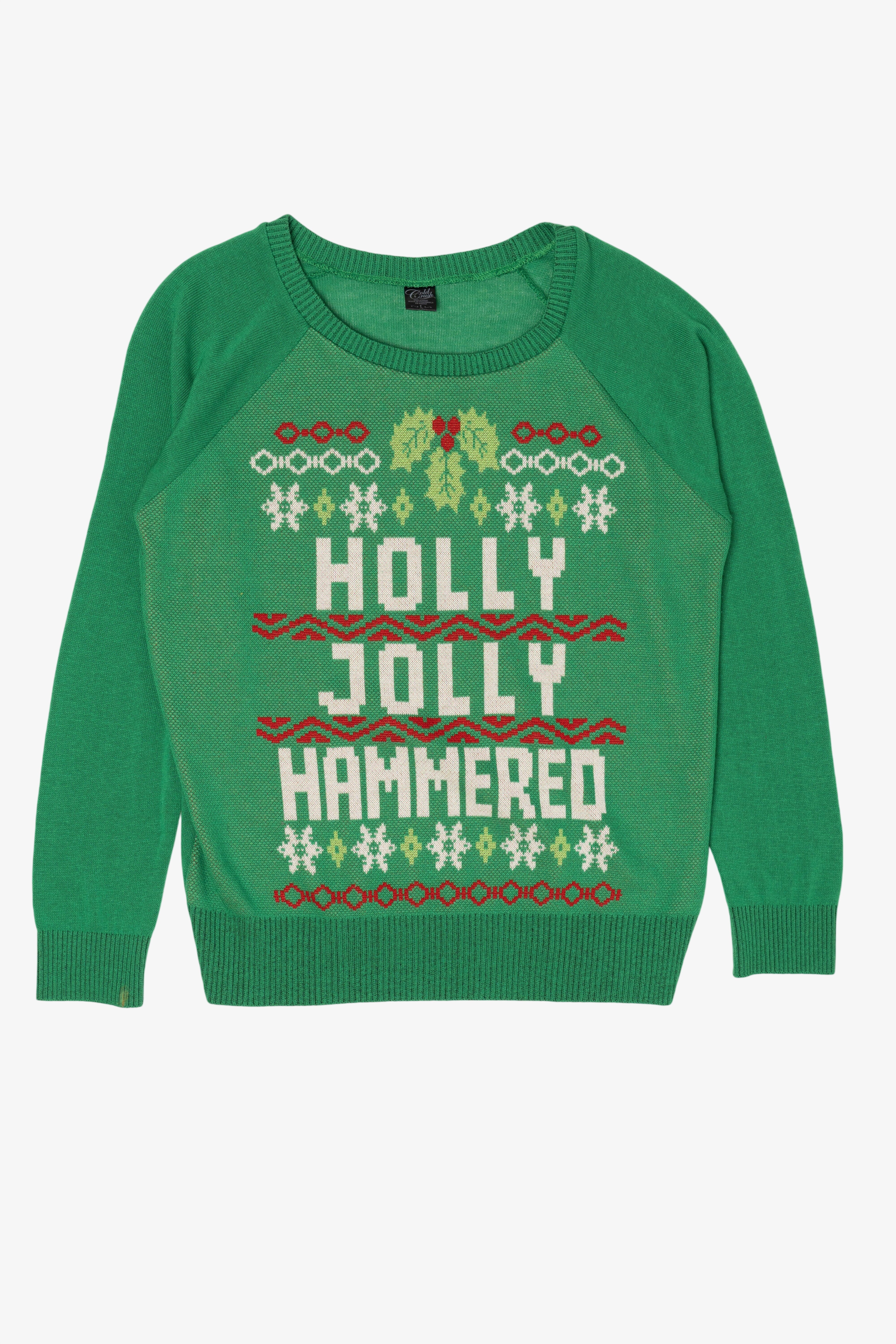 Green "Holy Jolly Hammered" Ugly Christmas Pullover (2010s)