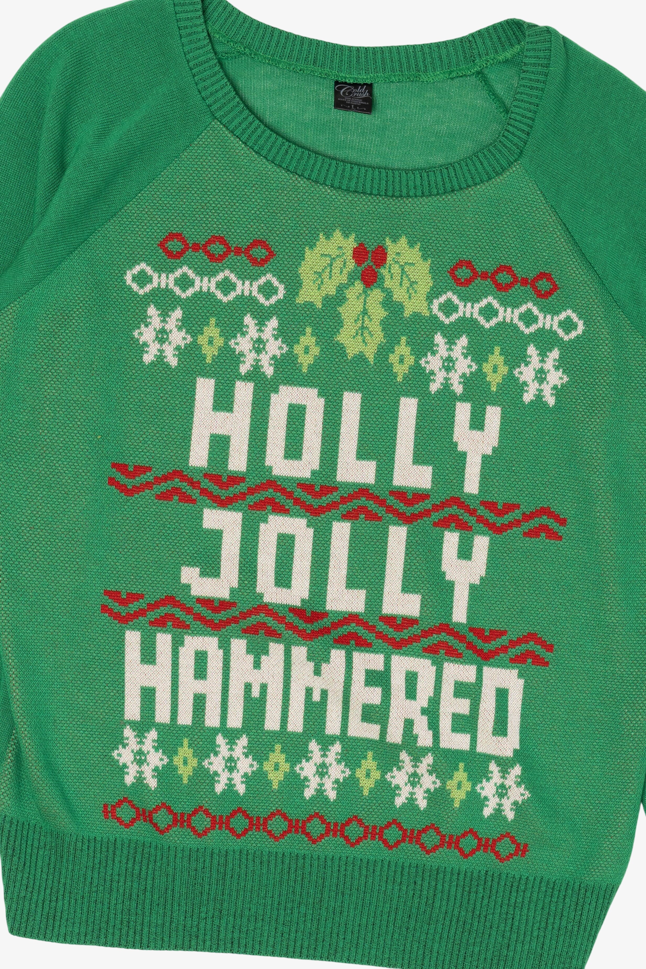 Green "Holy Jolly Hammered" Ugly Christmas Pullover (2010s)