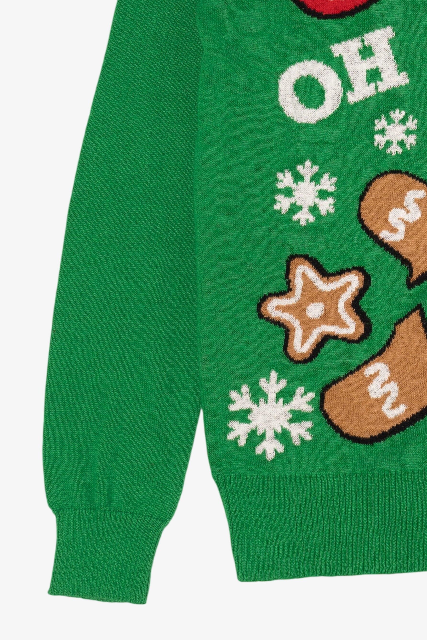 Green "Oh Snap!" Gingerbread Ugly Christmas Pullover (2010s)