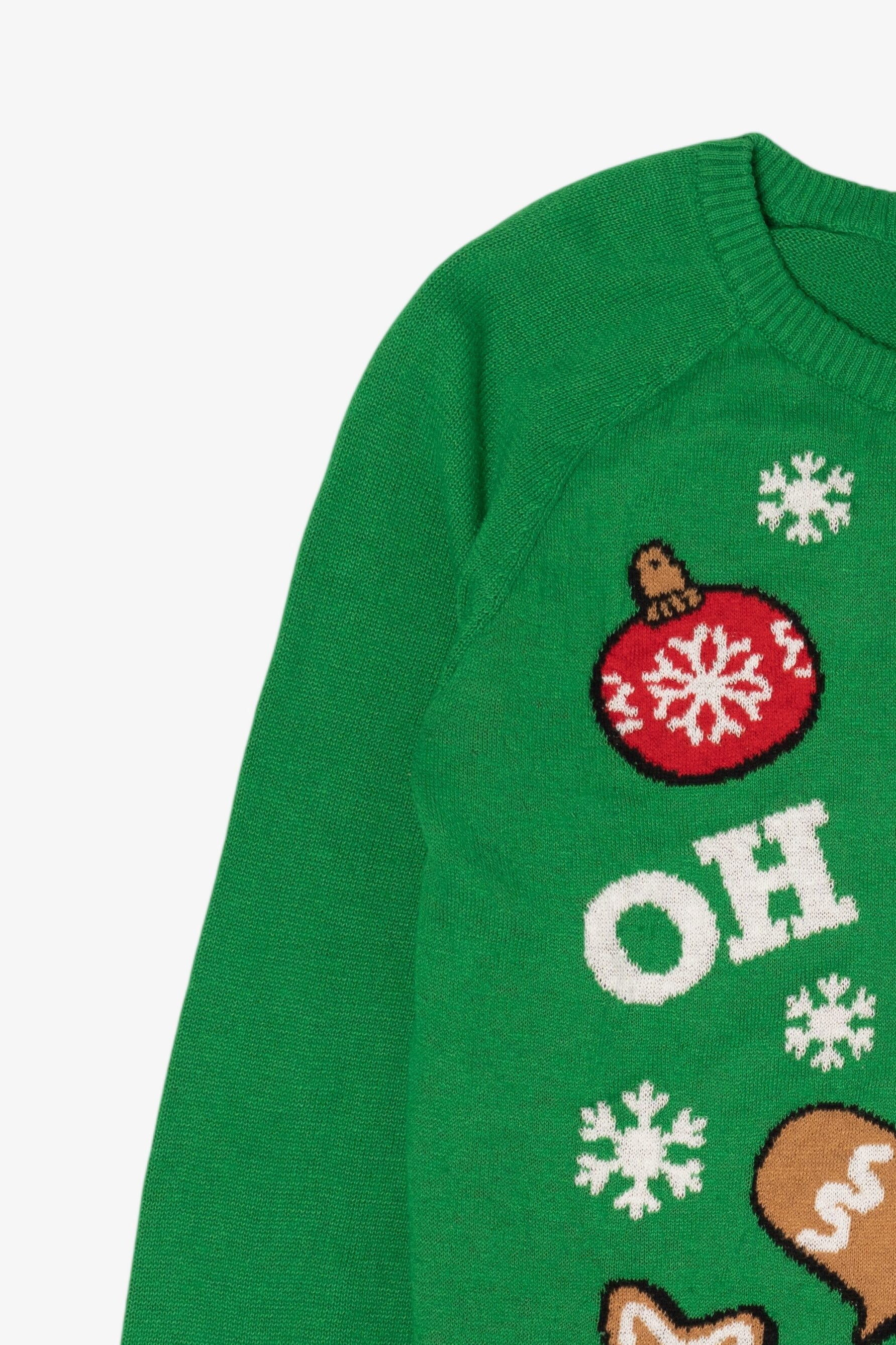 Green "Oh Snap!" Gingerbread Ugly Christmas Pullover (2010s)