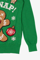 Green "Oh Snap!" Gingerbread Ugly Christmas Pullover (2010s)
