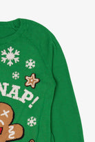 Green "Oh Snap!" Gingerbread Ugly Christmas Pullover (2010s)