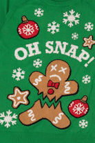 Green "Oh Snap!" Gingerbread Ugly Christmas Pullover (2010s)