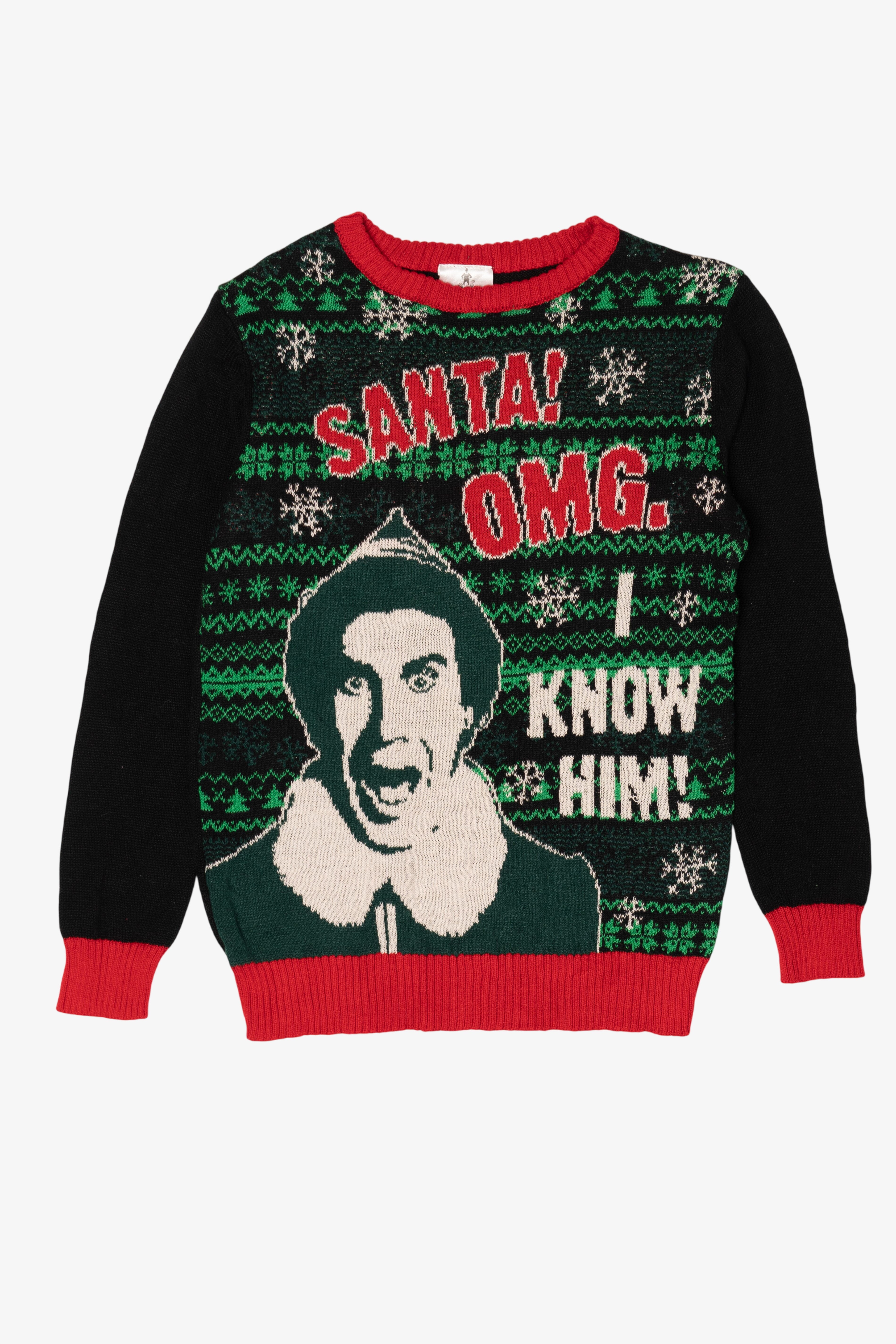 Elf "Santa! OMG. I Know Him!" Ugly Christmas Pullover (2010s)