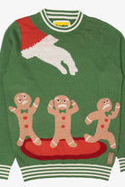Green Santa And Gingerbread Men Ugly Christmas Pullover (2010s)