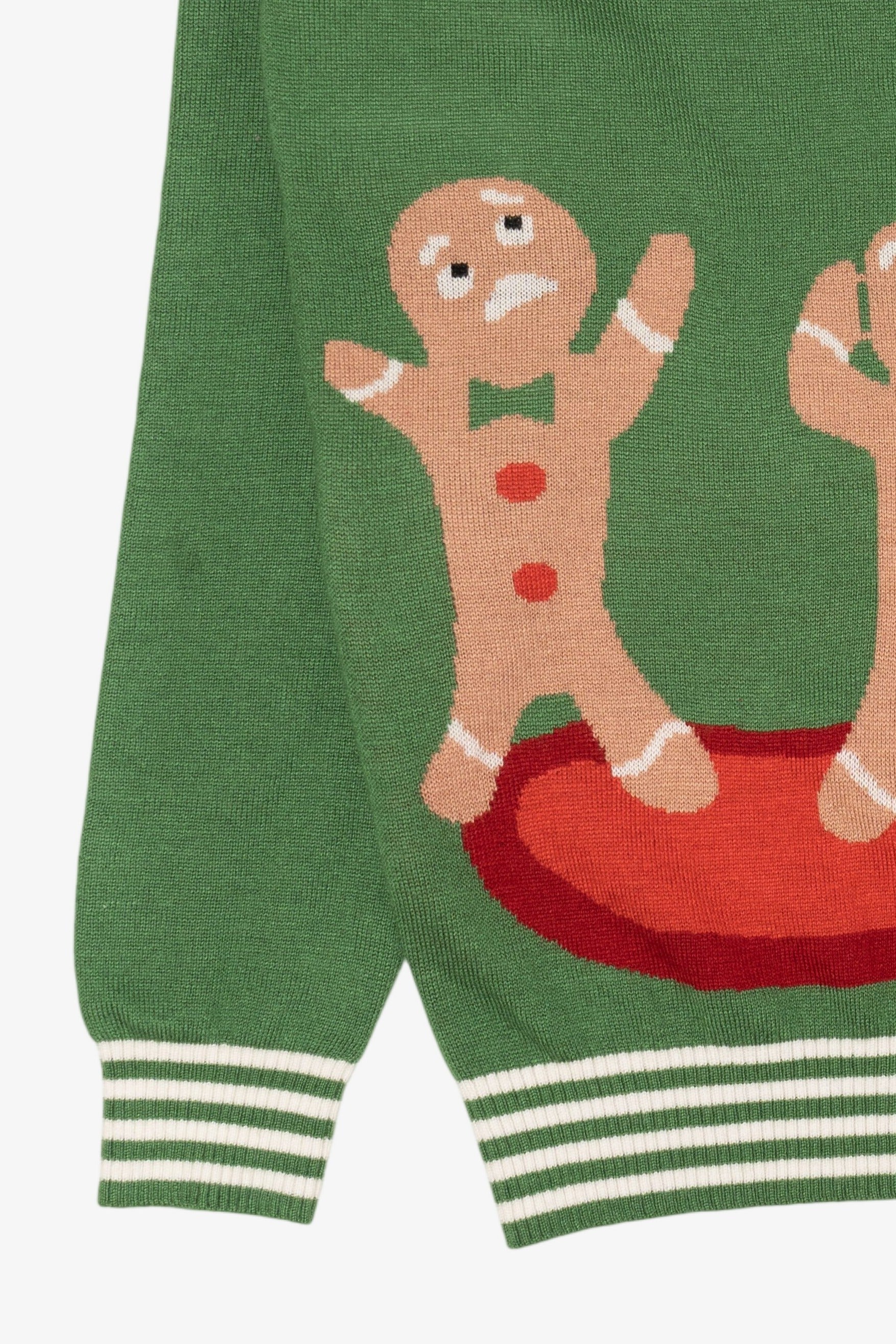 Green Santa And Gingerbread Men Ugly Christmas Pullover (2010s)