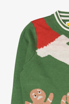 Green Santa And Gingerbread Men Ugly Christmas Pullover (2010s)