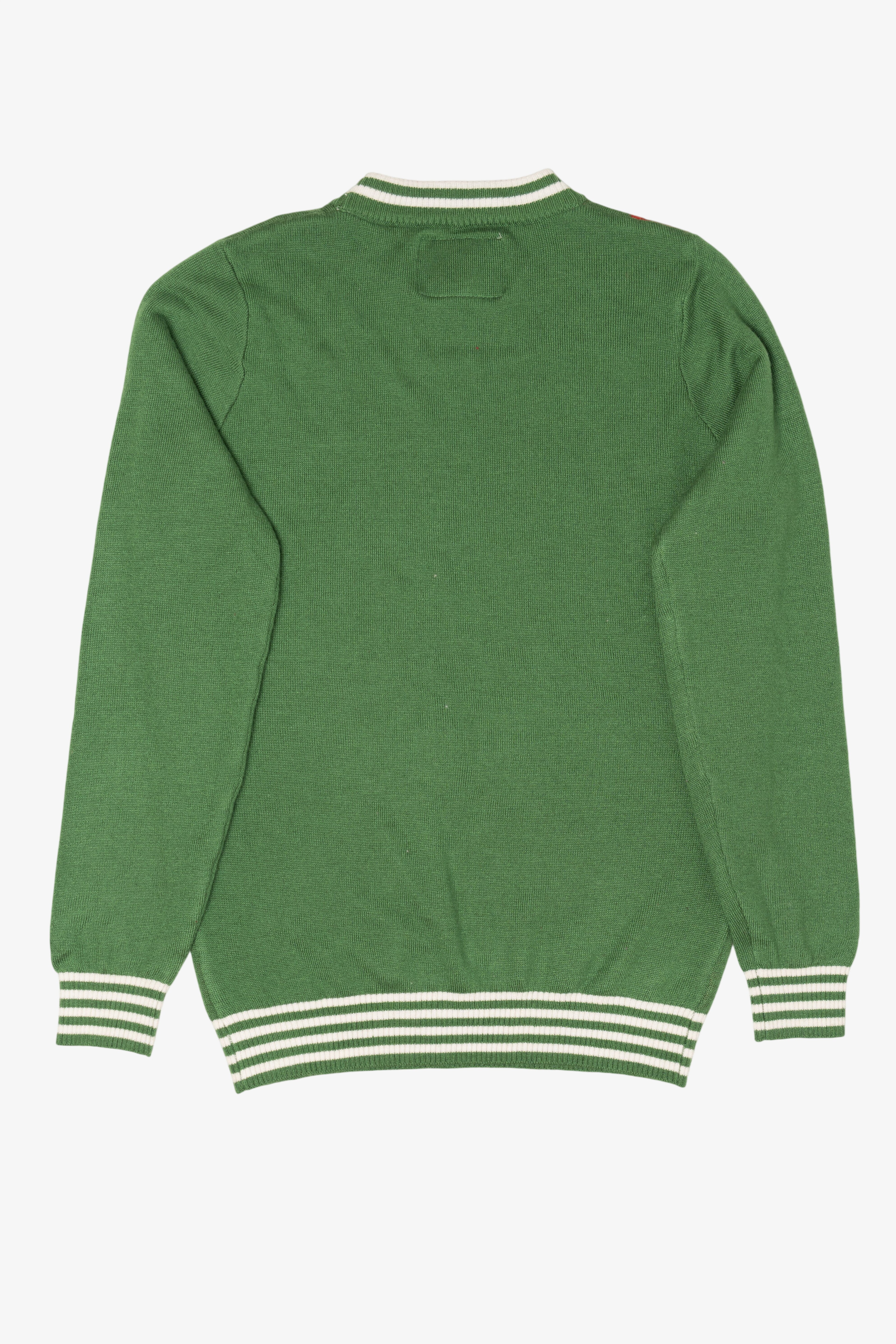 Green Santa And Gingerbread Men Ugly Christmas Pullover (2010s)