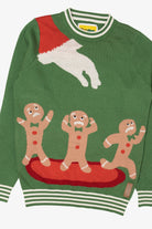 Green Santa And Gingerbread Men Ugly Christmas Pullover (2010s)