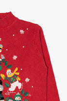 Vintage Red B.P Design Snowmen Ugly Christmas Pullover (1990s)