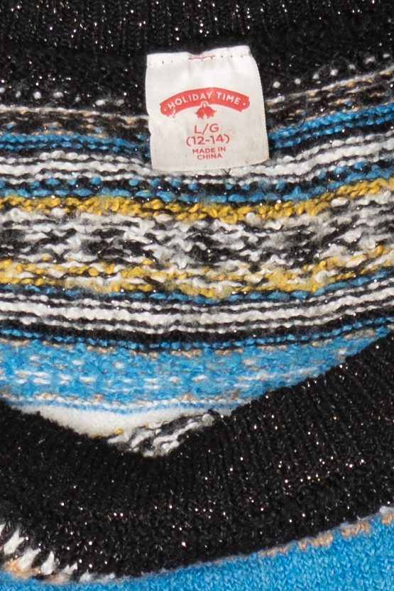 Blue Fair Isle Polar Bears Ugly Christmas Pullover (2010s)