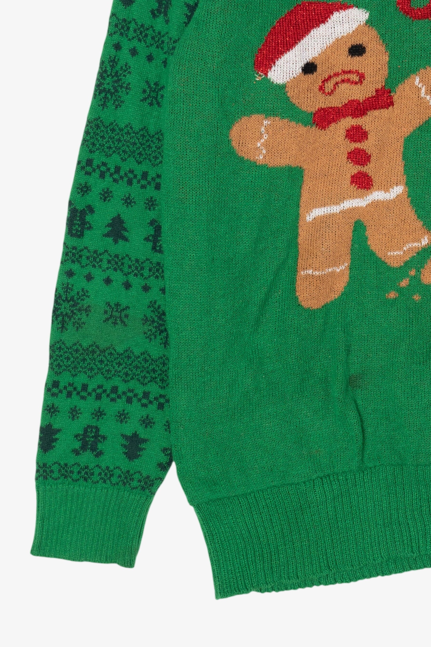 Green "Oh Snap!" Gingerbread Ugly Christmas Pullover (2010s)