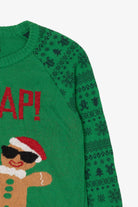 Green "Oh Snap!" Gingerbread Ugly Christmas Pullover (2010s)