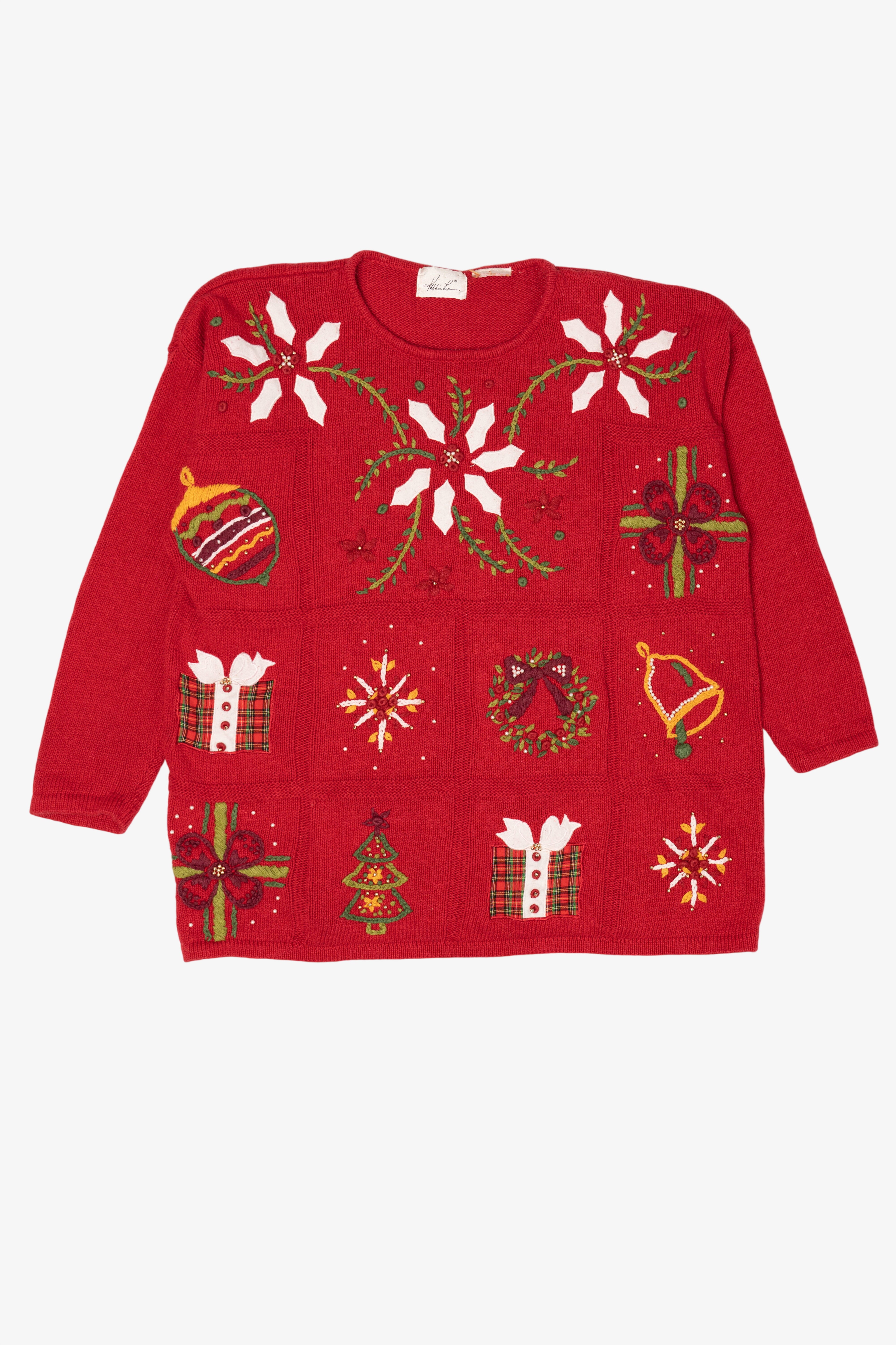 Vintage Red Kathie Lee Ugly Christmas Pullover (1990s)