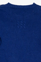 Vintage Hand Knit Blue Marisa Christina Snowmen Ugly Christmas Pullover (1990s)