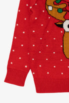 Kids Red TStars Reindeer Ugly Christmas Pullover (2020s)