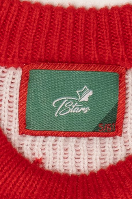 Kids Red TStars Reindeer Ugly Christmas Pullover (2020s)