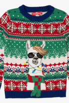 Kids Green 33 Degrees Llama Ugly Christmas Pullover (2010s)