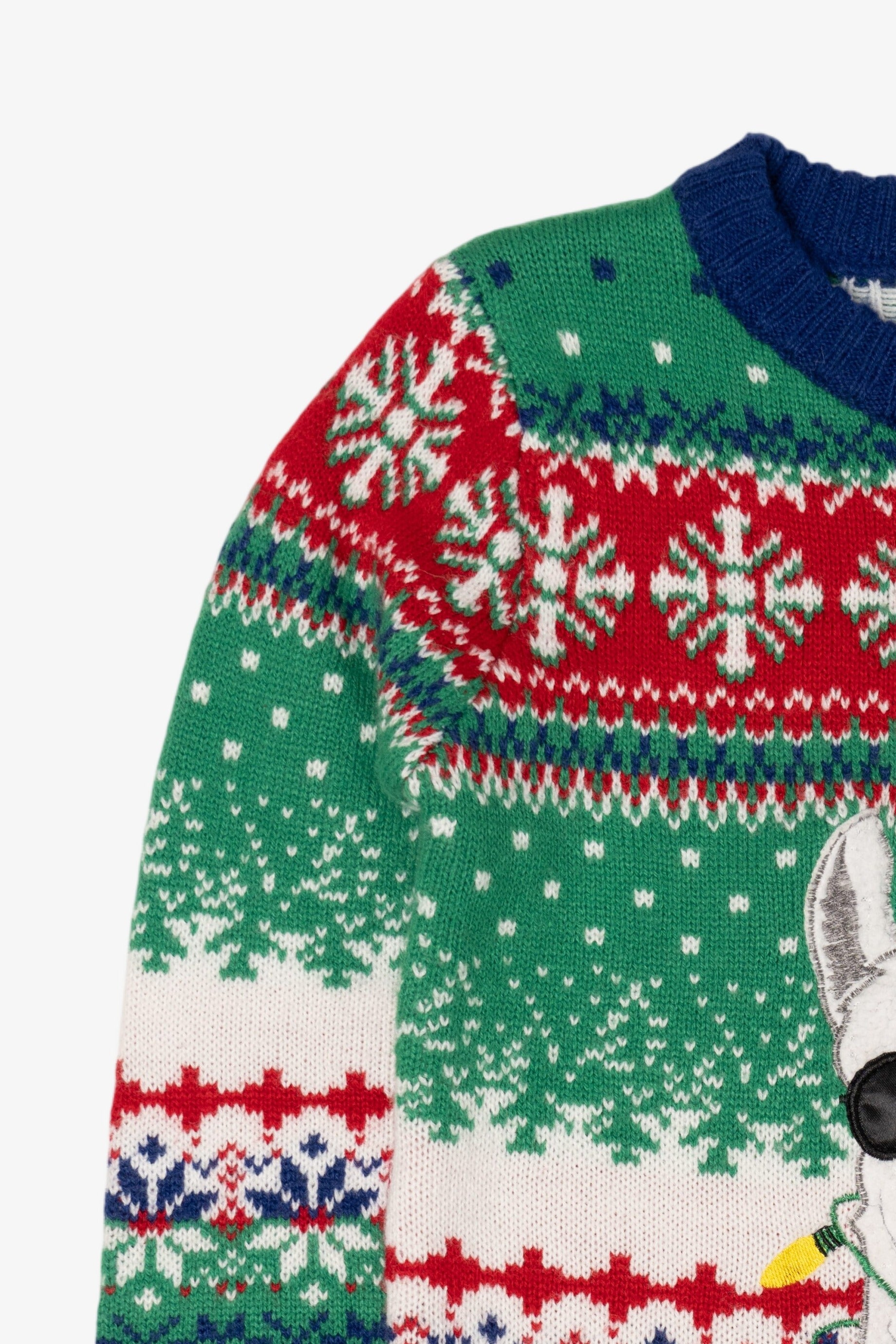 Kids Green 33 Degrees Llama Ugly Christmas Pullover (2010s)