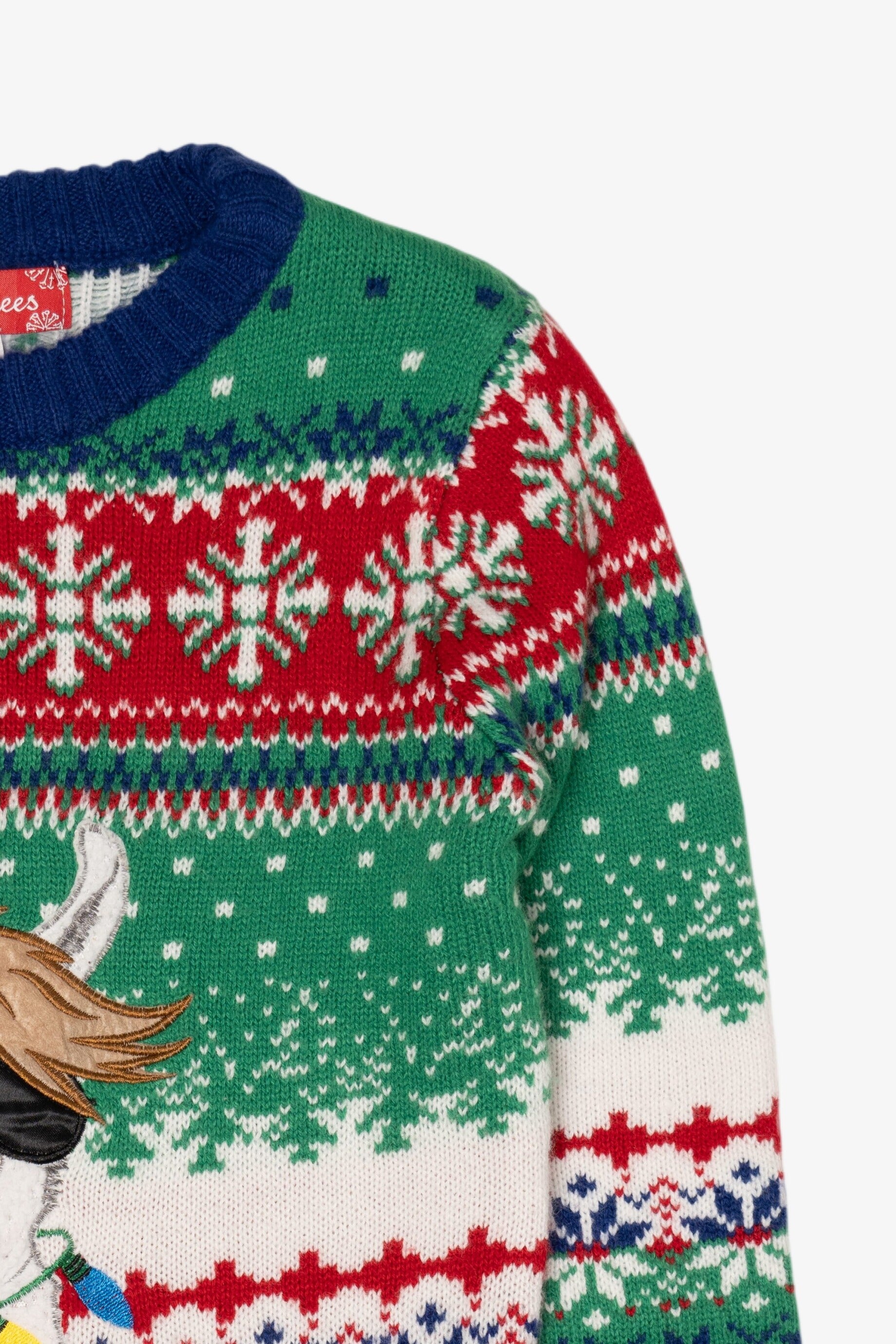 Kids Green 33 Degrees Llama Ugly Christmas Pullover (2010s)