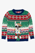 Kids Green 33 Degrees Llama Ugly Christmas Pullover (2010s)