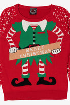 Kids Red Holiday Sweater Elf Christmas Pullover (2010s)