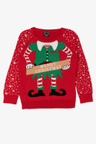 Kids Red Holiday Sweater Elf Christmas Pullover (2010s)