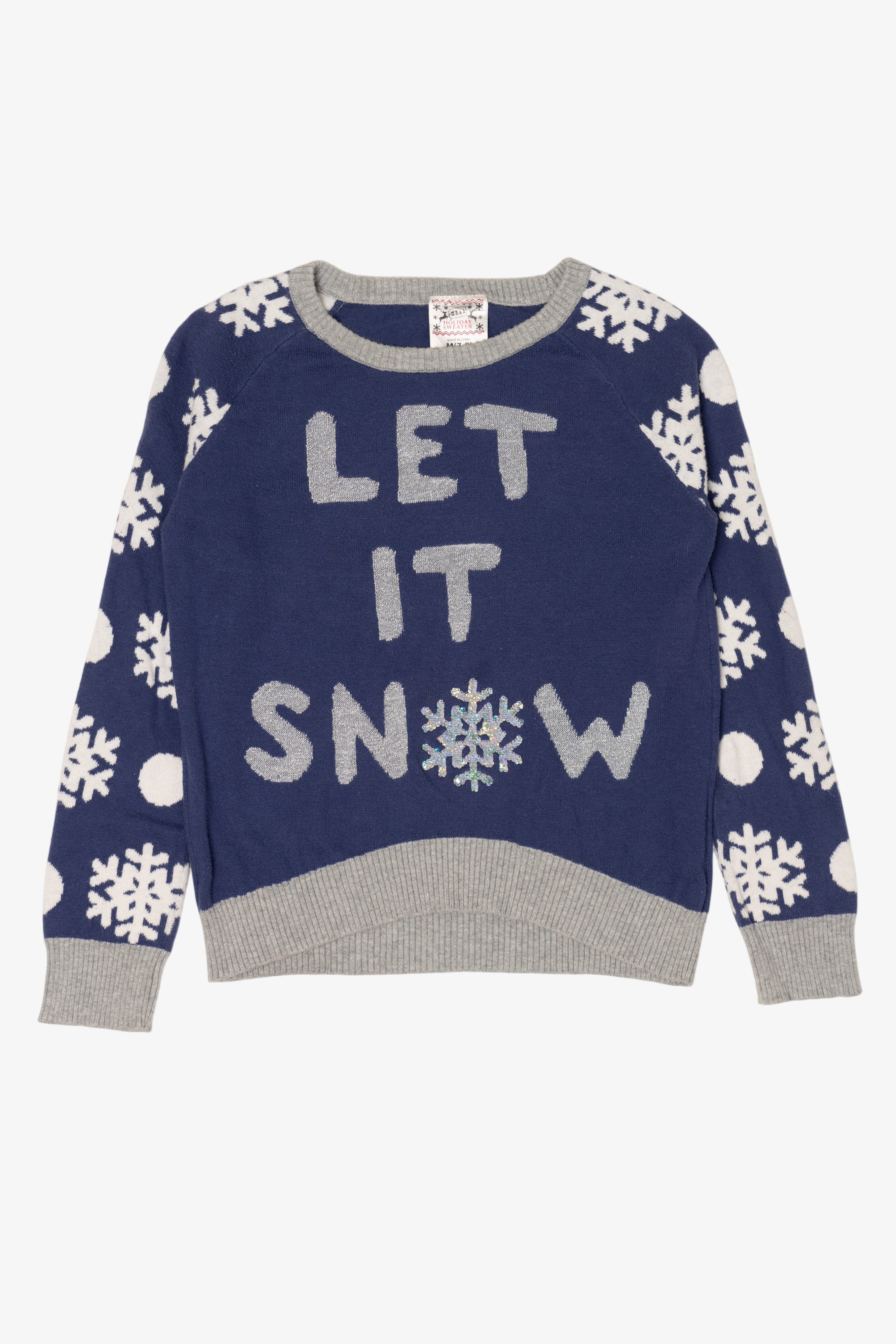 Kids "Let It Snow" Snowflakes Christmas Pullover (2020s)