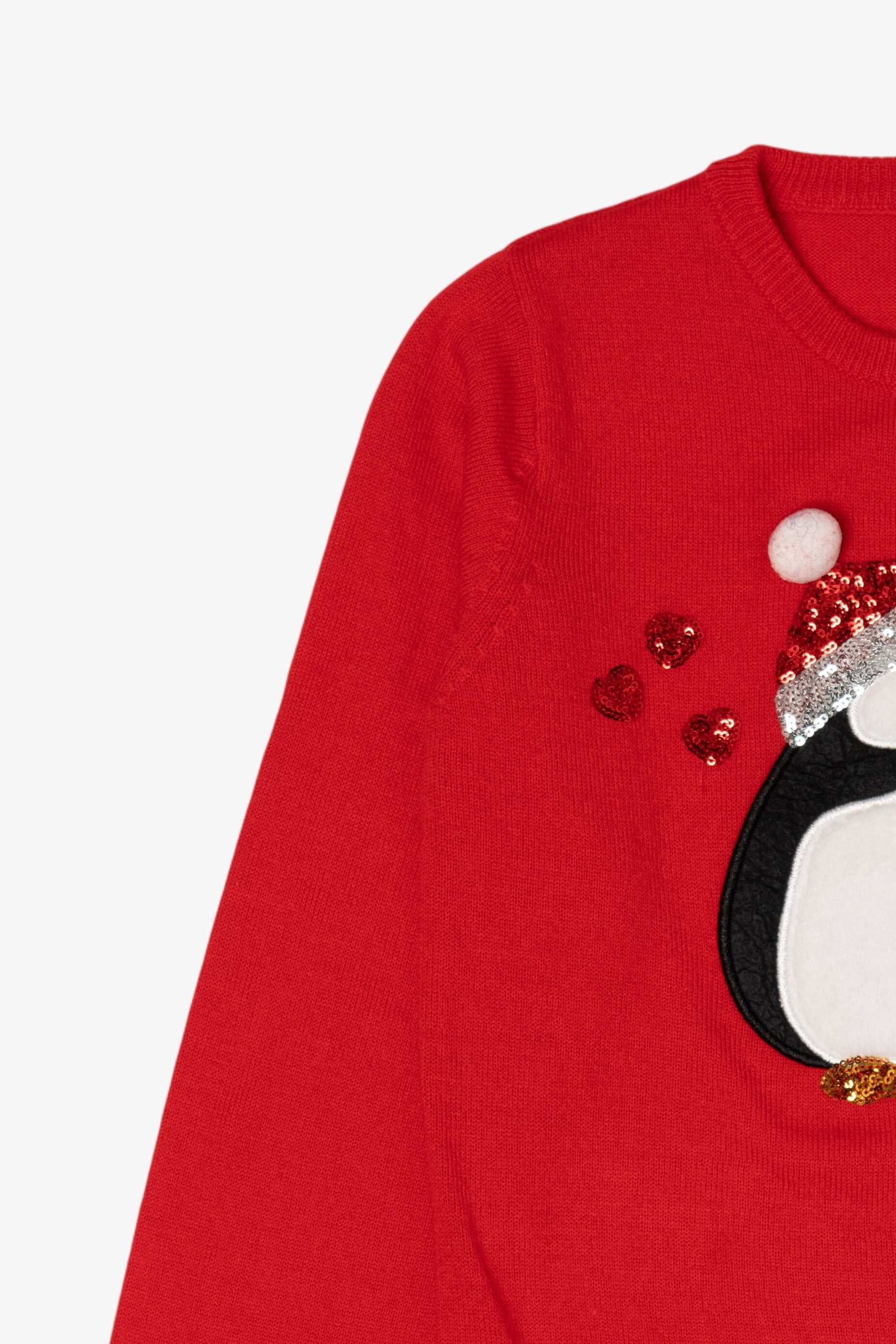 Kids Red Primark Penguins Ugly Christmas Pullover (2010s)