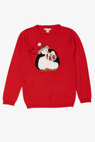 Kids Red Primark Penguins Ugly Christmas Pullover (2010s)