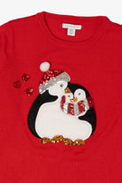 Kids Red Primark Penguins Ugly Christmas Pullover (2010s)