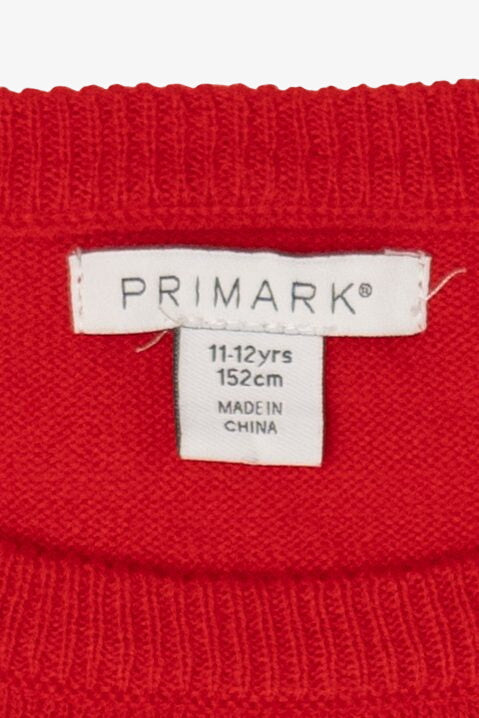 Kids Red Primark Penguins Ugly Christmas Pullover (2010s)