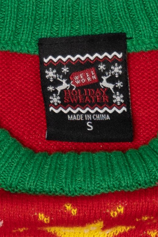 Kids Red Dinosaur "Tree Rex" Ugly Christmas Pullover (2010s)